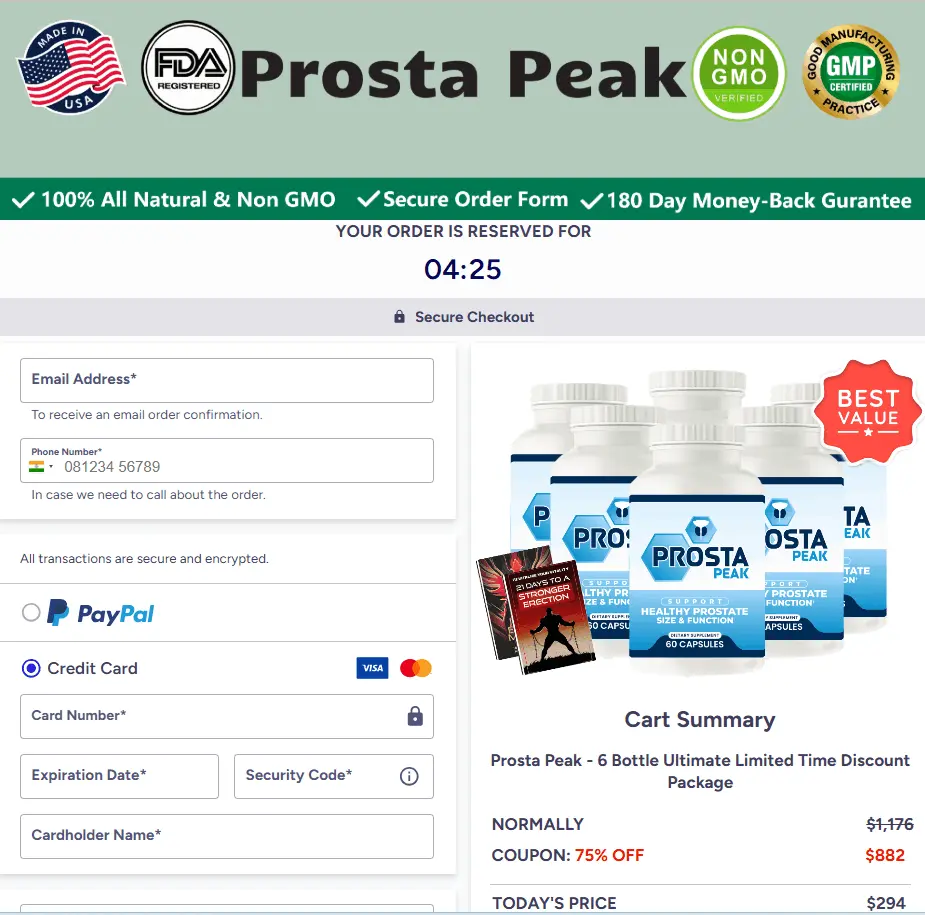 Prosta Peak Checkout Page
